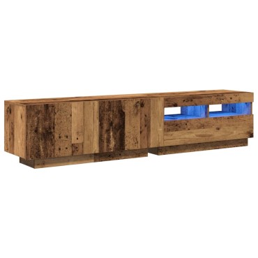 vidaXL Έπιπλο Τηλεόρασης LED Όψη Παλαιού Ξύλου 180x35x40cmΕπεξ. Ξύλο