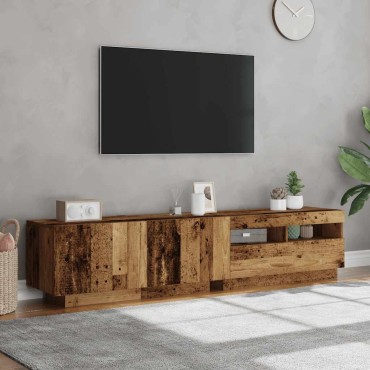 vidaXL Έπιπλο Τηλεόρασης LED Όψη Παλαιού Ξύλου 180x35x40cmΕπεξ. Ξύλο