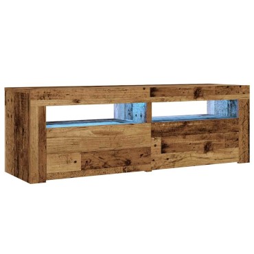 vidaXL Κομοδίνα με LED 2 τεμ. Παλιό ξύλο 60x35x40cm