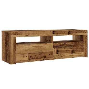 vidaXL Κομοδίνα με LED 2 τεμ. Παλιό ξύλο 60x35x40cm