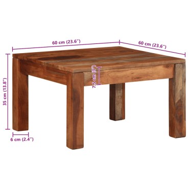 vidaXL Τραπεζάκι σαλονιού 60x60x35cm μασίφ ξύλο ακακίας 1 τεμ.