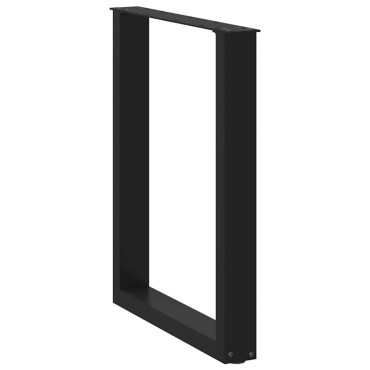 vidaXL Πόδια τραπεζαρίας σχήμα U 2 τεμ. Μαύρο 60x(72-73)cm Χάλυβας