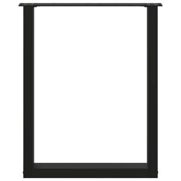 vidaXL Πόδια τραπεζαρίας σχήμα U 2 τεμ. Μαύρο 60x(72-73)cm Χάλυβας