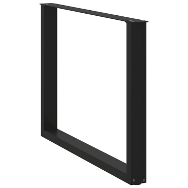 vidaXL Πόδια τραπεζαρίας σε σχήμα U 2 τεμ. Μαύρο 100x(72-73)cm