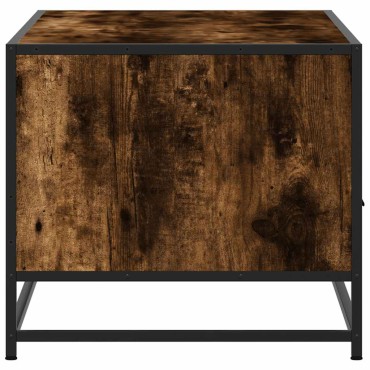vidaXL Τραπεζάκι Σαλονιού Καπνιστή Δρυς 100x50x45cm Επ. Ξύλο/Μέταλλο 1 τεμ.
