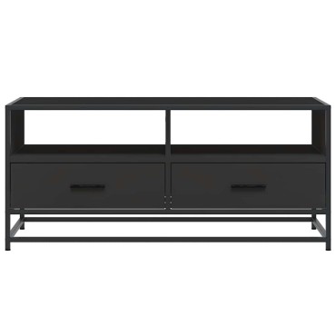 vidaXL Τραπεζάκι Σαλονιού Μαύρο 100x50x45cm Επεξ. Ξύλο & Μέταλλο 1 τεμ.