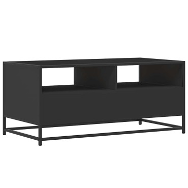 vidaXL Τραπεζάκι Σαλονιού Μαύρο 100x50x45cm Επεξ. Ξύλο & Μέταλλο 1 τεμ.