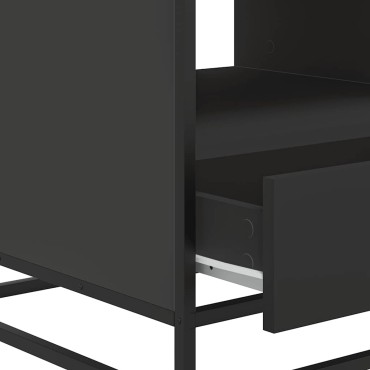 vidaXL Τραπεζάκι Σαλονιού Μαύρο 100x50x45cm Επεξ. Ξύλο & Μέταλλο 1 τεμ.