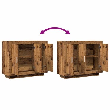 vidaXL Μπουφές Όψη Παλαιού Ξύλου 92x35x75cm Επεξεργασμένο Ξύλο 1 τεμ.