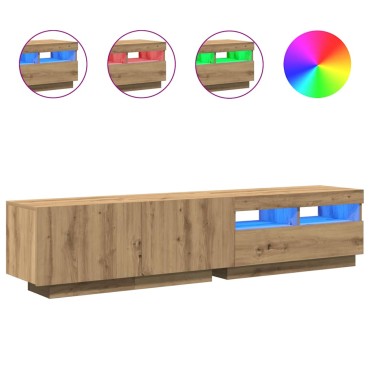 vidaXL Έπιπλο Τηλεόρασης με LED Αρτισιανή Δρυς 180x35x40cm Επεξ.Ξύλο