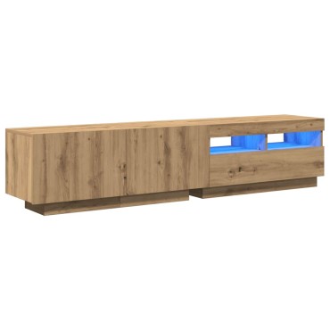 vidaXL Έπιπλο Τηλεόρασης με LED Αρτισιανή Δρυς 180x35x40cm Επεξ.Ξύλο