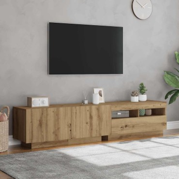 vidaXL Έπιπλο Τηλεόρασης με LED Αρτισιανή Δρυς 180x35x40cm Επεξ.Ξύλο
