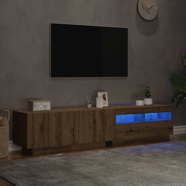 vidaXL Έπιπλο Τηλεόρασης με LED Αρτισιανή Δρυς 180x35x40cm Επεξ.Ξύλο
