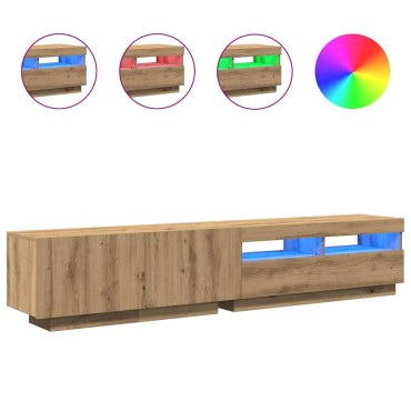 vidaXL Έπιπλο Τηλεόρασης με LED Αρτισιανή Δρυς 200x35x40cm Επεξ.Ξύλο