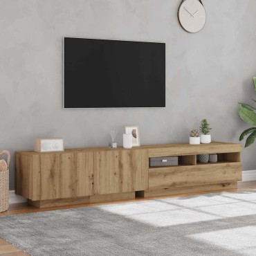 vidaXL Έπιπλο Τηλεόρασης με LED Αρτισιανή Δρυς 200x35x40cm Επεξ.Ξύλο