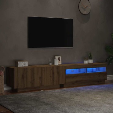 vidaXL Έπιπλο Τηλεόρασης με LED Αρτισιανή Δρυς 200x35x40cm Επεξ.Ξύλο