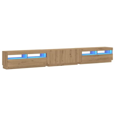 vidaXL Έπιπλο Τηλεόρασης με LED Αρτισιανή Δρυς 300x35x40cm Επεξ.Ξύλο