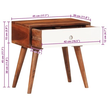 vidaXL Τραπεζάκι Βοηθητικό 45x30x45cm από Μασίφ Ξύλο Ακακίας 1 τεμ.
