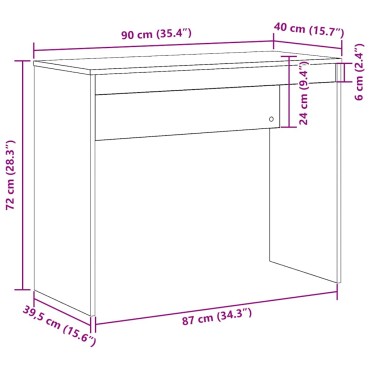 vidaXL Γραφείο Αρτισιανή Δρυς 90x40x72cm από Επεξεργασμένο Ξύλο 1 τεμ.