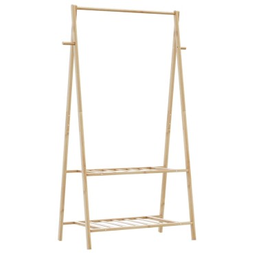 vidaXL Κρεμάστρα Ρούχων με Ράφια 96x45,5x150,5 εκ. Μπαμπού