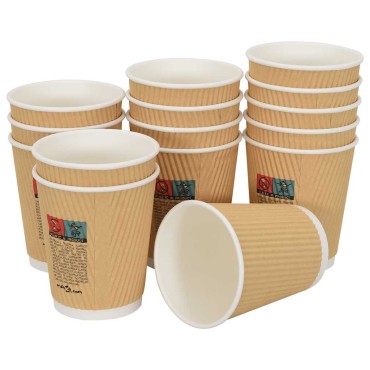 vidaXL Χάρτινα ποτήρια καφέ 500 τεμάχια 8oz 200ml καφέ