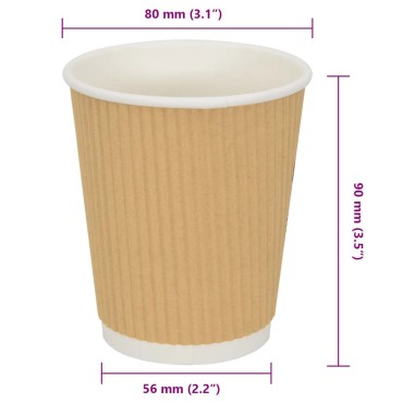 vidaXL Χάρτινα ποτήρια καφέ 500 τεμάχια 8oz 200ml καφέ