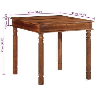 vidaXL Τραπεζαρία 80x80x77cm από Μασίφ Ξύλο Ακακίας 1 τεμ.