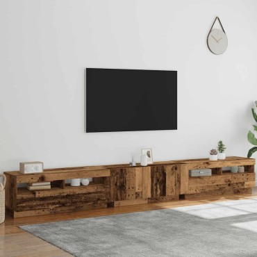 vidaXL Έπιπλο Τηλεόρασης LED Όψη Παλαιού Ξύλου 300x35x40cmΕπεξ. Ξύλο