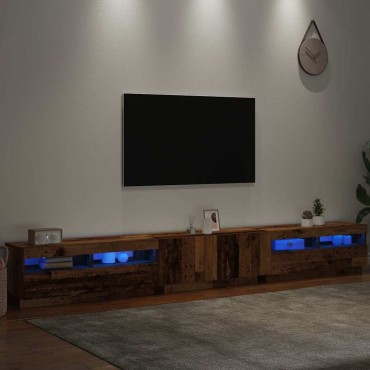 vidaXL Έπιπλο Τηλεόρασης LED Όψη Παλαιού Ξύλου 300x35x40cmΕπεξ. Ξύλο