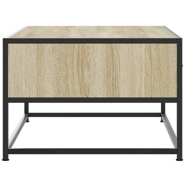 vidaXL Τραπεζάκι Σαλονιού Sonoma Δρυς 100x50x35cm Επεξ. Ξύλο + Μέταλλο 1 τεμ.
