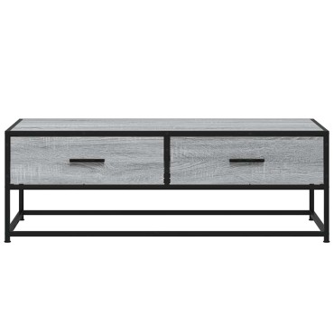 vidaXL Τραπεζάκι Σαλονιού Γκρι Sonoma 100x50x35cm Επεξ. Ξύλο/Μέταλλο 1 τεμ.