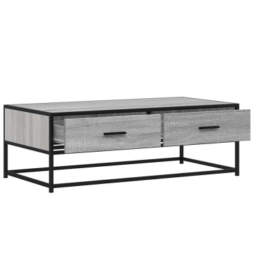 vidaXL Τραπεζάκι Σαλονιού Γκρι Sonoma 100x50x35cm Επεξ. Ξύλο/Μέταλλο 1 τεμ.