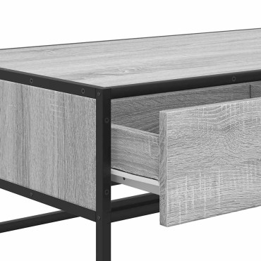 vidaXL Τραπεζάκι Σαλονιού Γκρι Sonoma 100x50x35cm Επεξ. Ξύλο/Μέταλλο 1 τεμ.