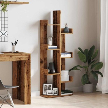 vidaXL Βιβλιοθήκη Παλιό Ξύλο 48x25,5x140cm από Μοριοσανίδα 1 τεμ.