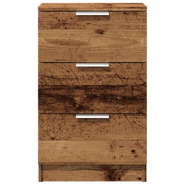 vidaXL Κομοδίνα 2 τεμ. Όψη Παλαιού Ξύλου 40x36x65cm από Επεξ. Ξύλο
