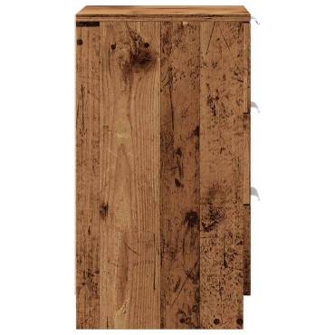 vidaXL Κομοδίνα 2 τεμ. Όψη Παλαιού Ξύλου 40x36x65cm από Επεξ. Ξύλο