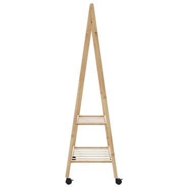 vidaXL Ράφι ρούχων με ράφια και ρόδες 96x45,5x155,5 cm Μπαμπού