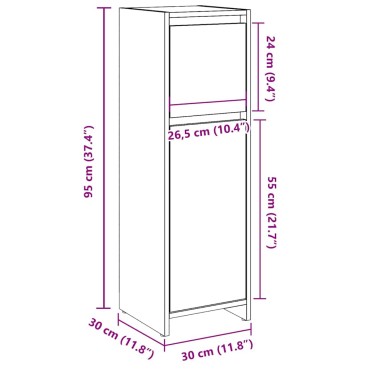 vidaXL Ντουλάπι Μπάνιου Τεχνίτης Δρυς 30x30x95cm Επεξεργασμένο Ξύλο