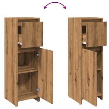 vidaXL Ντουλάπι Μπάνιου Τεχνίτης Δρυς 30x30x95cm Επεξεργασμένο Ξύλο
