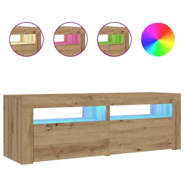 vidaXL Κομοδίνα με LED 2 τεμ. τεχνίτης Δρυς 60x35x40cm