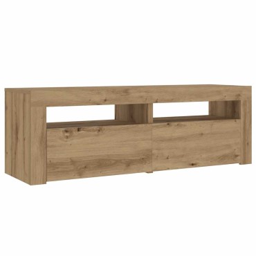 vidaXL Κομοδίνα με LED 2 τεμ. τεχνίτης Δρυς 60x35x40cm