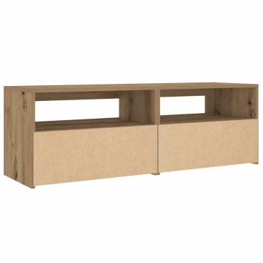 vidaXL Κομοδίνα με LED 2 τεμ. τεχνίτης Δρυς 60x35x40cm