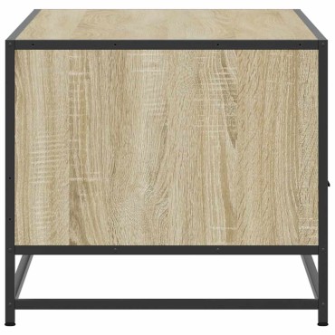 vidaXL Τραπεζάκι Σαλονιού Sonoma Δρυς 100x50x45cm Επεξ. Ξύλο + Μέταλλο 1 τεμ.