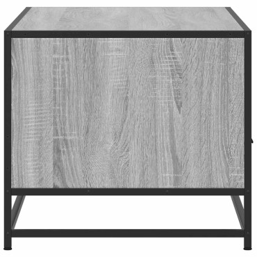 vidaXL Τραπεζάκι Σαλονιού Γκρι Sonoma 100x50x45cm Επεξ Ξύλο + Μέταλλο 1 τεμ.