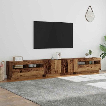 vidaXL Έπιπλο Τηλεόρασης LED Όψη Παλαιού Ξύλου 260x35x40cmΕπεξ. Ξύλο