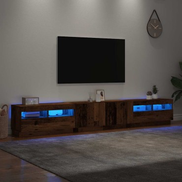 vidaXL Έπιπλο Τηλεόρασης LED Όψη Παλαιού Ξύλου 260x35x40cmΕπεξ. Ξύλο