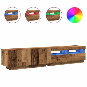 vidaXL Έπιπλο Τηλεόρασης LED Όψη Παλαιού Ξύλου 200x35x40cmΕπεξ. Ξύλο