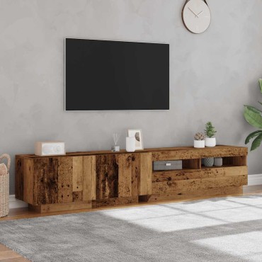 vidaXL Έπιπλο Τηλεόρασης LED Όψη Παλαιού Ξύλου 200x35x40cmΕπεξ. Ξύλο