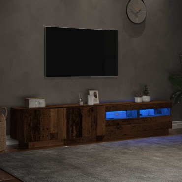 vidaXL Έπιπλο Τηλεόρασης LED Όψη Παλαιού Ξύλου 200x35x40cmΕπεξ. Ξύλο