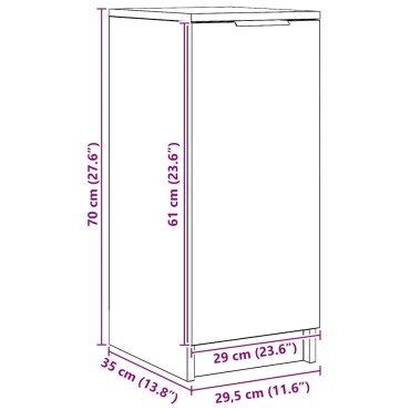 vidaXL Παπουτσοθήκη Χρώμα Αρτισιανή Δρυς 29,5x35x70cm Επεξ. Ξύλο